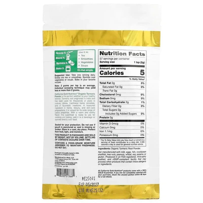 California Gold Nutrition, Superfoods, Organic Powder, 4 oz (114 g)