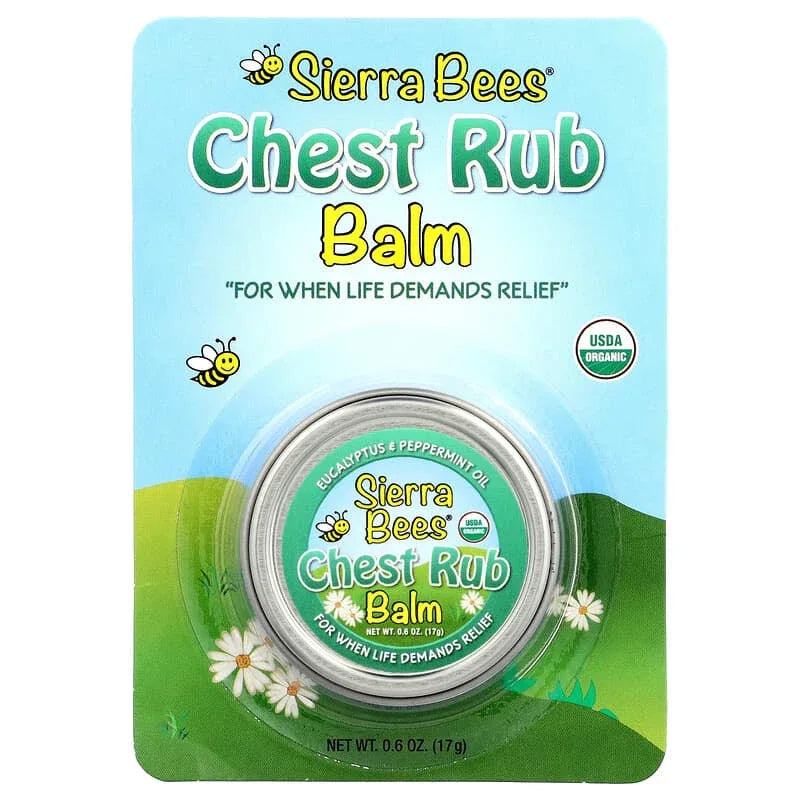 Sierra Bees, Chest Rub Balm, Eucalyptus & Peppermint, 0.6 oz (17 g)