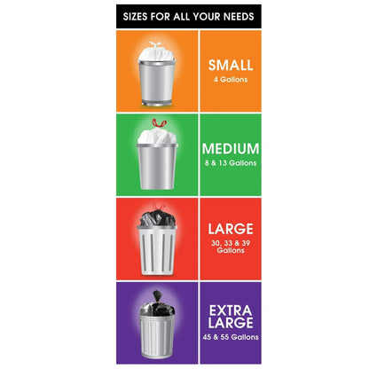 Great Value Strong Flex 13-Gallon Drawstring Tall Kitchen Trash Bags, Fresh Scent, 40 Bags