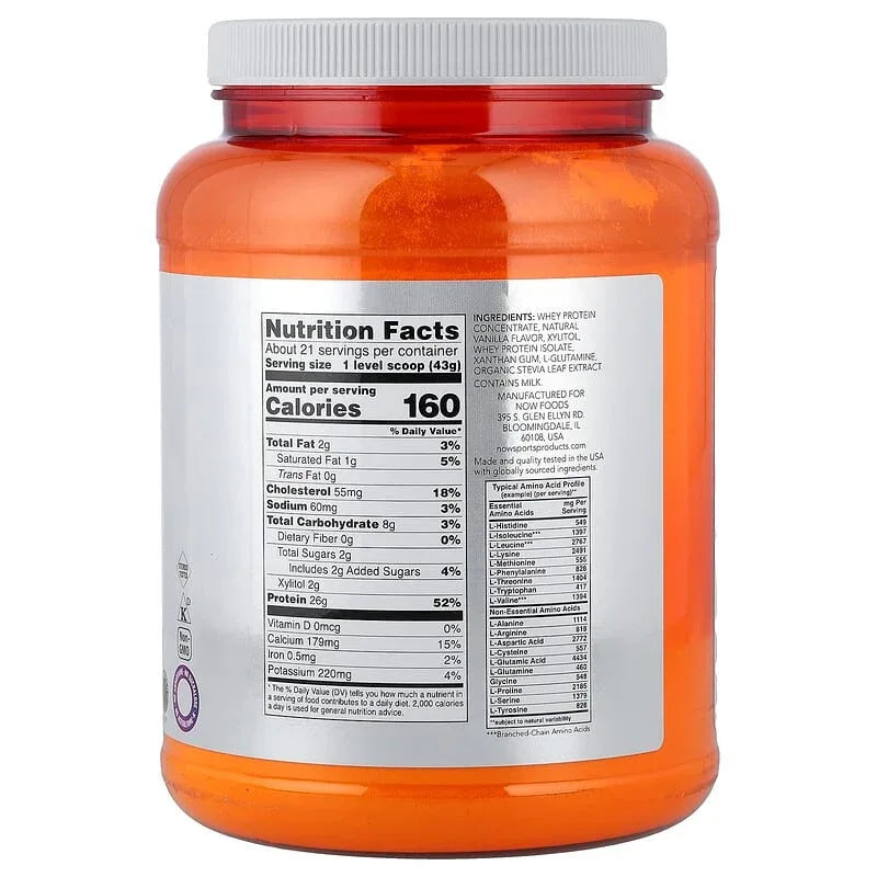 NOW Foods, Sports, Organic Whey Protein, Unflavored, 1 lb (454 g)