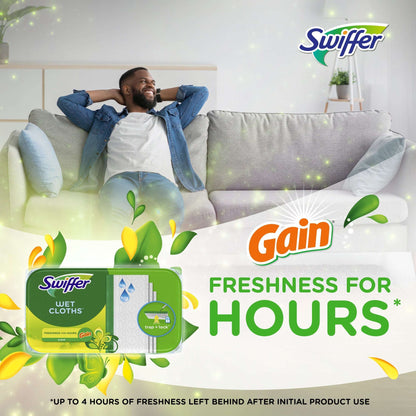 Swiffer Mop & Go Wet Refills, Gain, 24 Count
