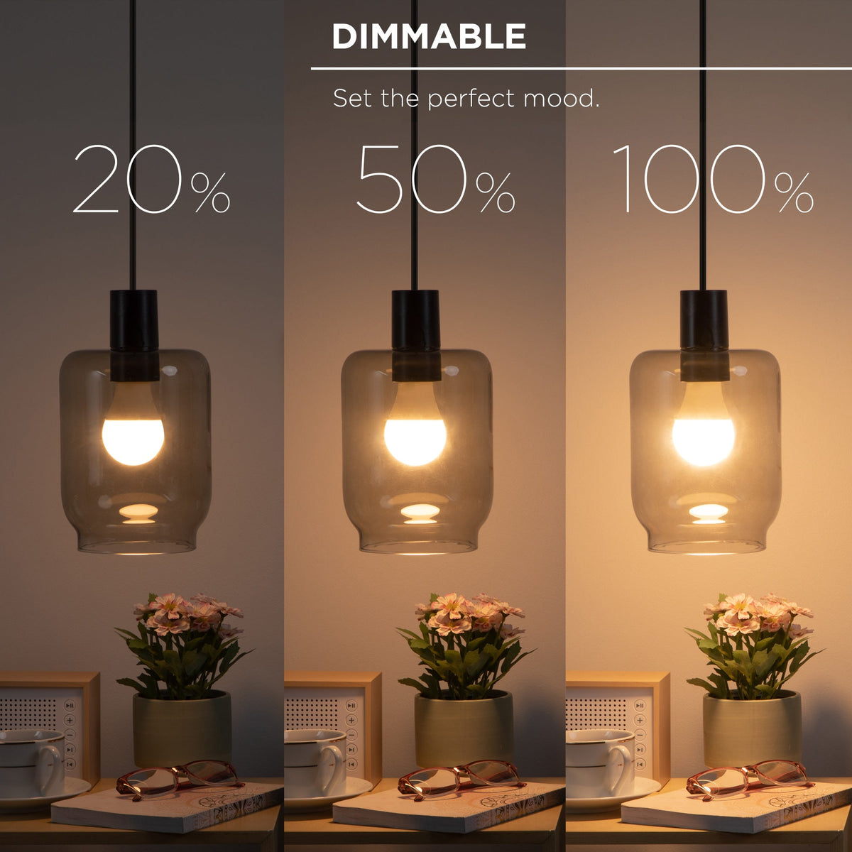 Merkury Smart LED Bulbs - 9W (60W Eqv) RGBW Dimmable A19 Light, E26 Base (4-Pack)