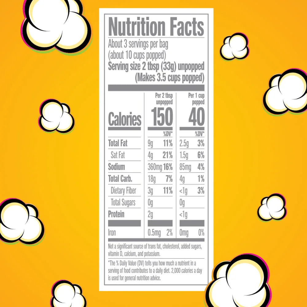 Jolly Time The Big Cheez Ultimate Cheddar Microwave Popcorn, 3 oz, 6 Ct. Gluten-Free, Non-GMO