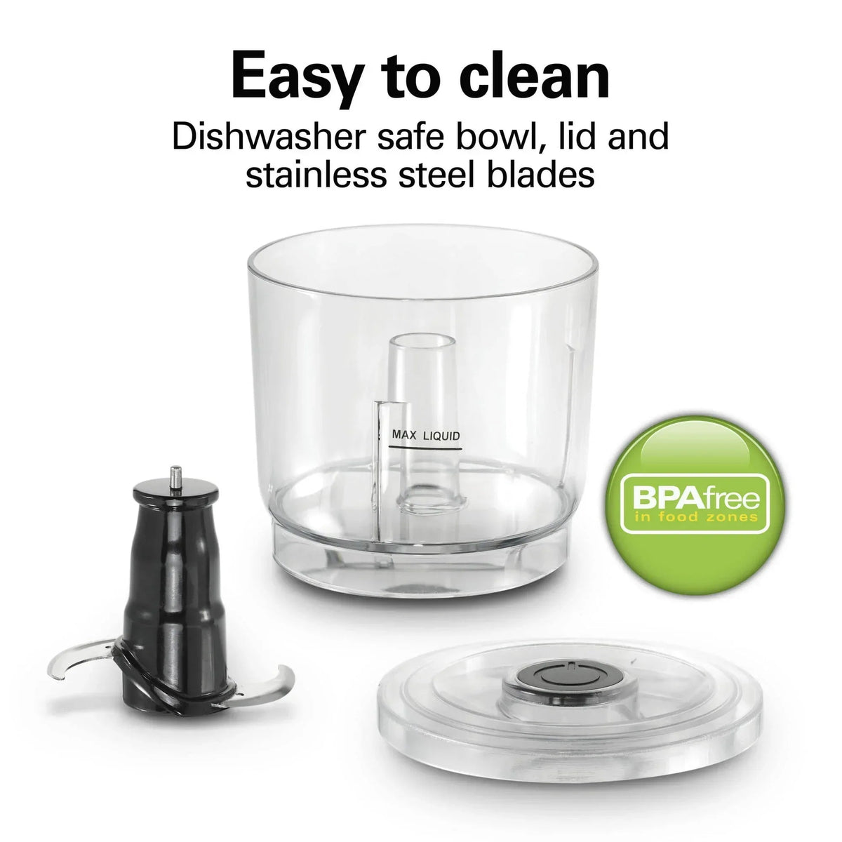 Hamilton Beach Stack & Press 2 Speed Food Chopper & Mini Food Processor, 3-Cup, Black