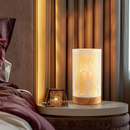 Table Lamps for Bedroom, 3-Way Dimmable Touch Control Bedside Lamp, Nightstand Lamp with Metal Branch Shade for Office, Living Room, Reading(E26 Light Bulb Included)