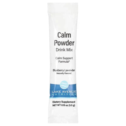 Lake Avenue Nutrition, Calm Powder Drink Mix with Potassium and AminoCalm Blend, L-Tryptophan and L-Theanine, Blueberry Lavender, 20 Packets, 0.19 oz (5.5 g) Each