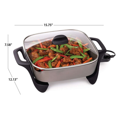 Presto 12-inch Ceramic Electric Skillet with Glass Cover, 07120