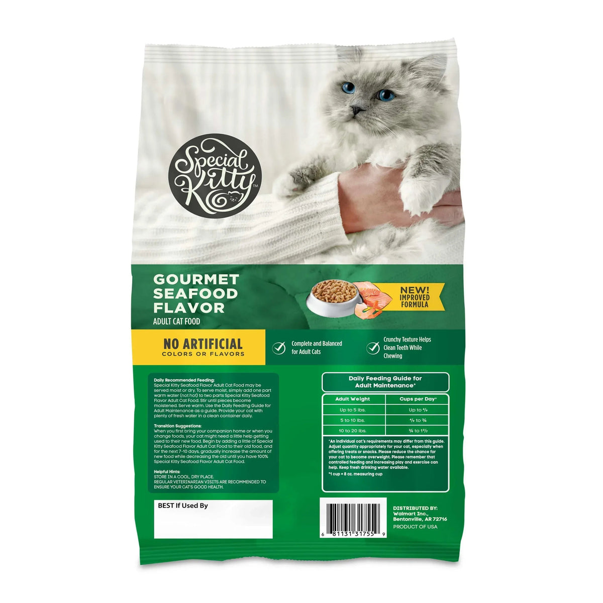 Special Kitty Gourmet Formula Seafood Blend Flavor Dry Cat Food, 3.15 lb Bag