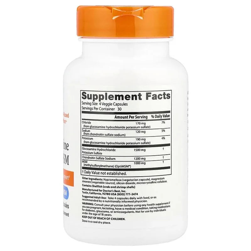 Doctor's Best, Glucosamine Chondroitin MSM, Veggie Capsules