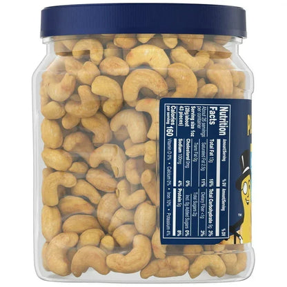 PLANTERS Salted Cashew Halves and Pieces, Party Snacks, Plant-Based Protein, 26 oz Canister