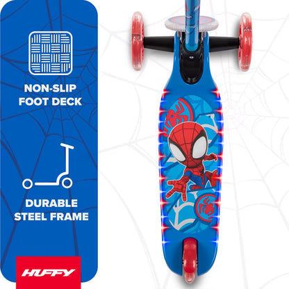 Huffy Marvel Spidey & His Amazing Friends Light-Up Toddler Scooter, Ages 3+, Blue, Boys