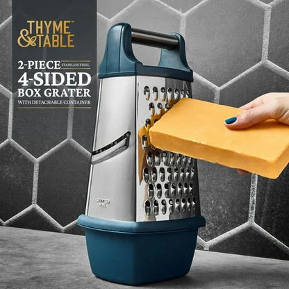 Thyme & Table 2-Piece 4-Sided Stainless Steel Box Grater Set
