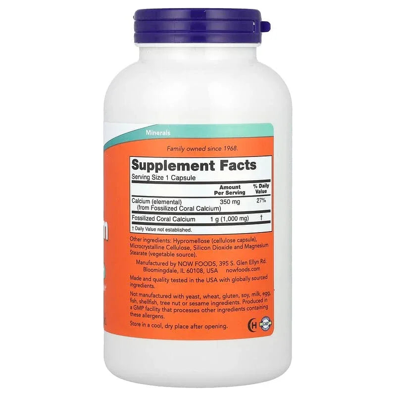 NOW Foods, Coral Calcium, 350 mg, Capsules