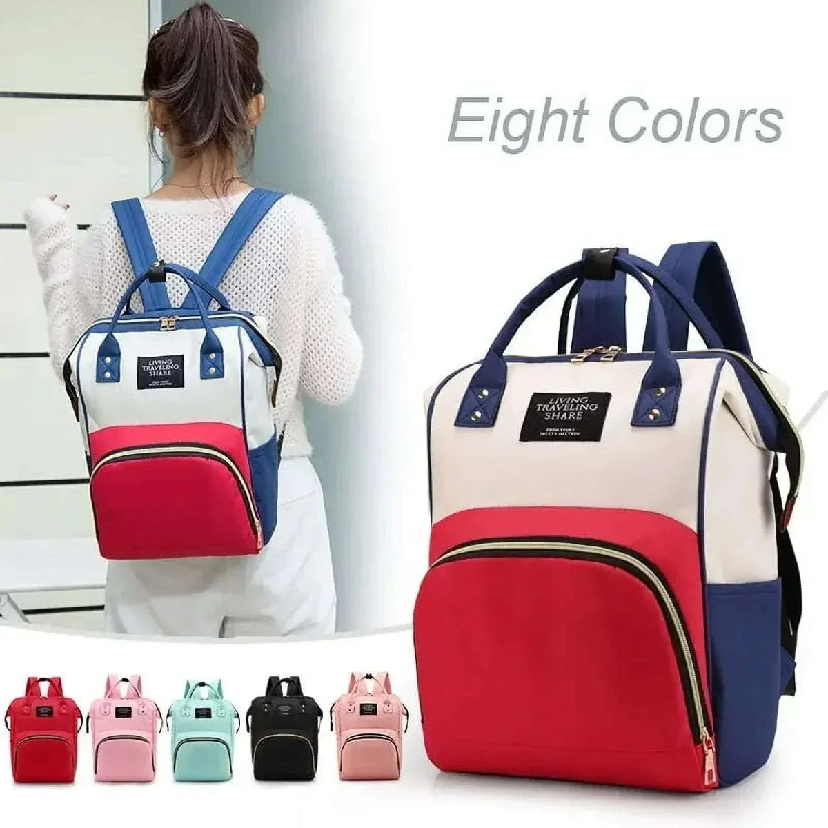 Diaper Bag Mummy Black Color Backpack Large Capacity Bag Mom Baby Multi-function Waterproof Outdoor Travel Diaper Bags For Baby Care