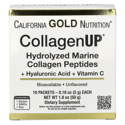 California Gold Nutrition CollagenUP®, Hydrolyzed Marine Collagen Peptides with Hyaluronic Acid and Vitamin C, Unflavored, 7.26 oz (206 g)