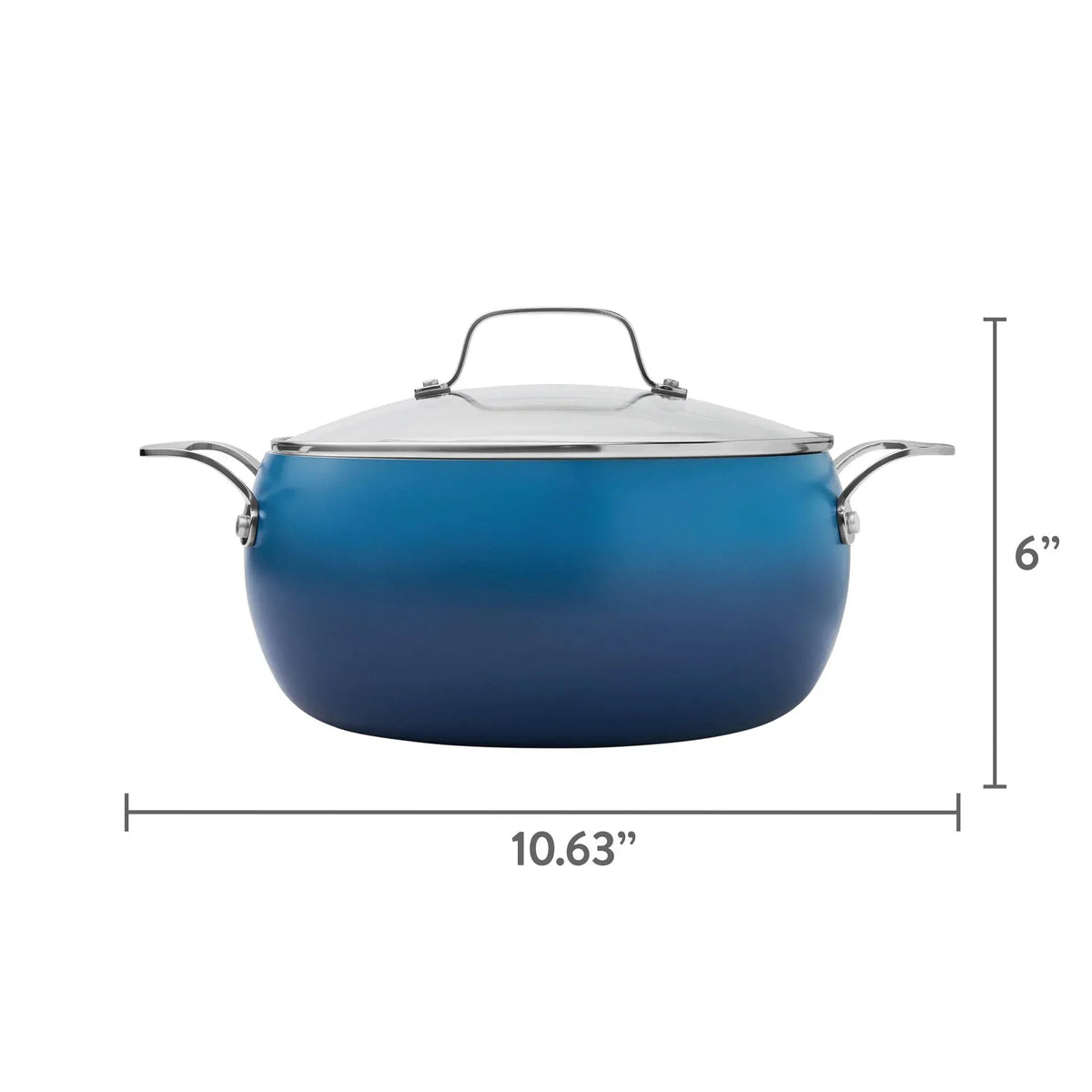 The Pioneer Woman Harlow 7.5 qt Ceramic Non-Stick Stock Pot with Lid, Denim Blue