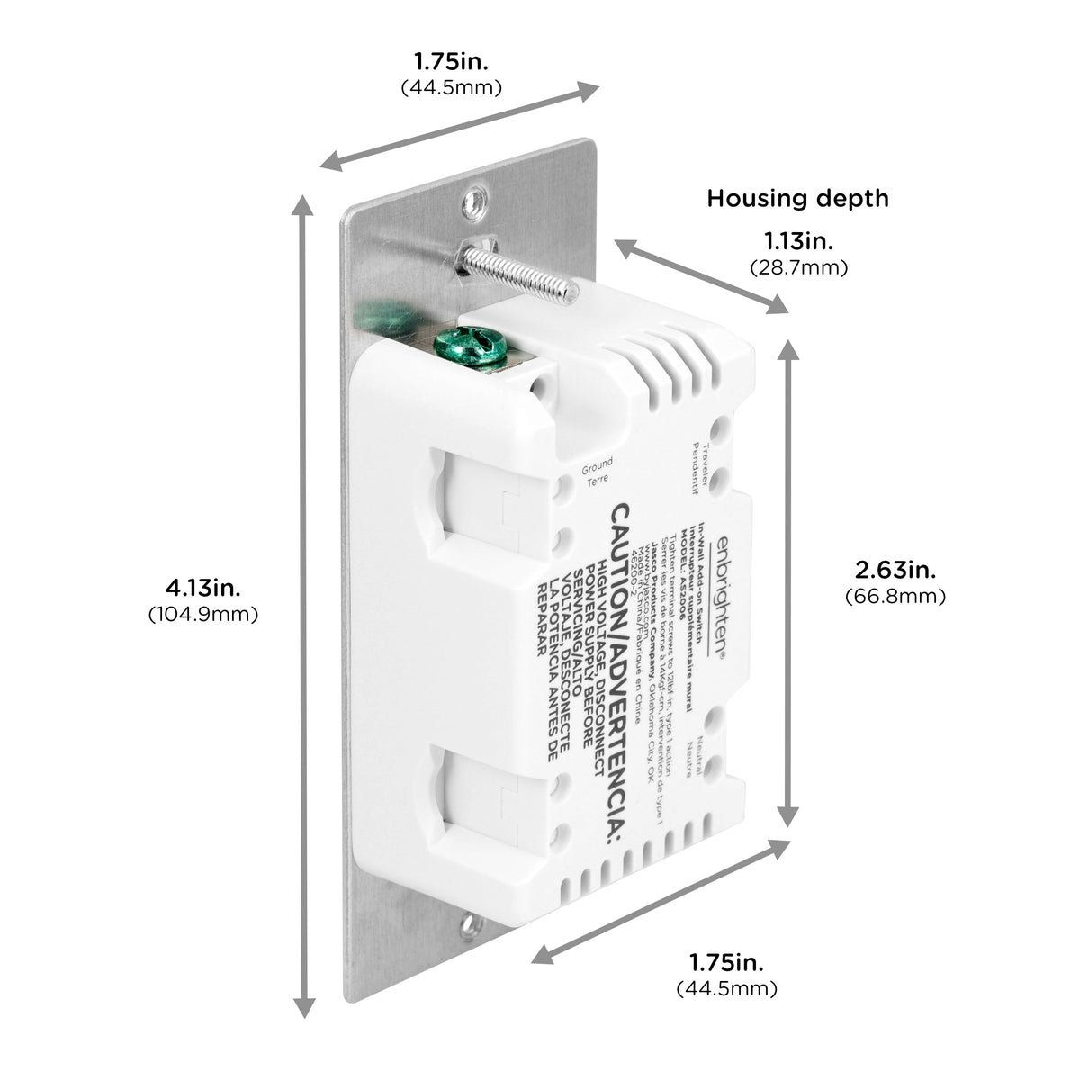 Enbrighten Add-On Toggle Switch, 46200, White