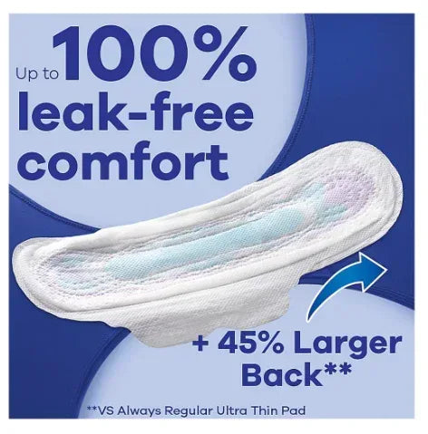 Always Ultra Thin Size 4 Overnight Pads with Flexi-Wings, 80 ct. - Unscented