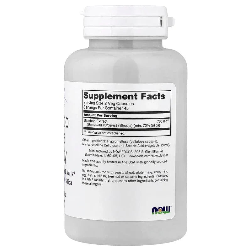 NOW Foods, Solutions, Bamboo Silica Beauty, 90 Veg Capsules (380 mg per Capsule)