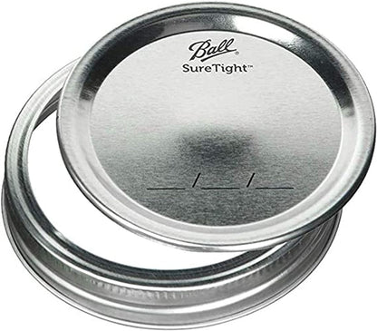 Wide Mouth Mason Jars 32 oz - (4 Pack) Ball Wide Mouth 32-Ounces Quart Mason Jars With Airtight lids and M.E.M Rubber Jar Opener Included