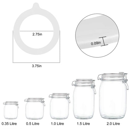 12pcs Silicone Sealing Rings Gaskets for Mason Jar, EEEkit Silicone Seal Rings, Airtight Rubber Seals Rings, Silicone Replacement Gasket for Regular Mouth Canning Jars Lids