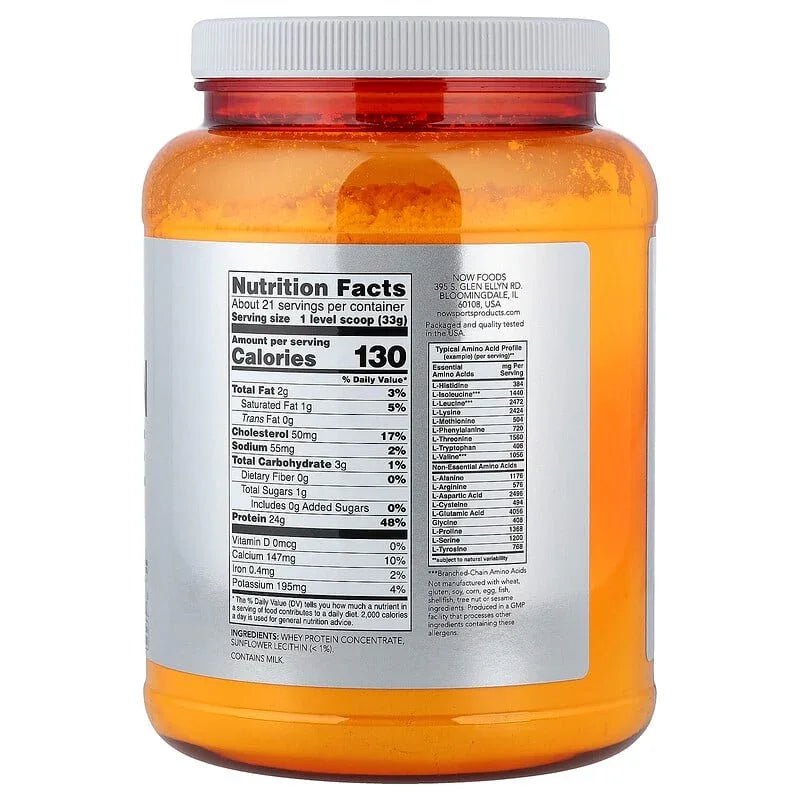 NOW Foods, Sports, Whey Protein Concentrate Protein Powder, Unflavored