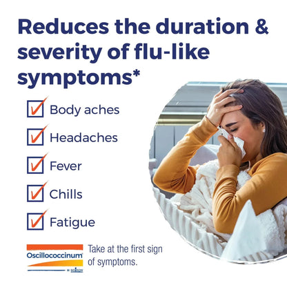 Boiron Oscillococcinum Unit Dose Homeopathic Medicine for Flu-Like Symptoms, 6 Doses