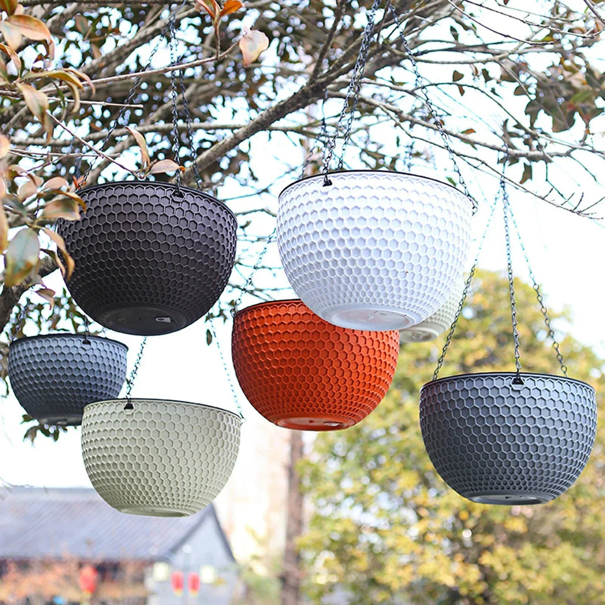 Visland Hanging Planters Self Watering Hanging Basket for Indoor Outdoor Plants Flower Plant Pot
