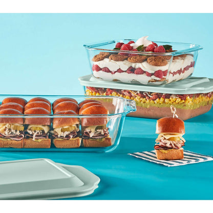 Pyrex Deep Glass Baking Dish with Lid, 7 x 11"