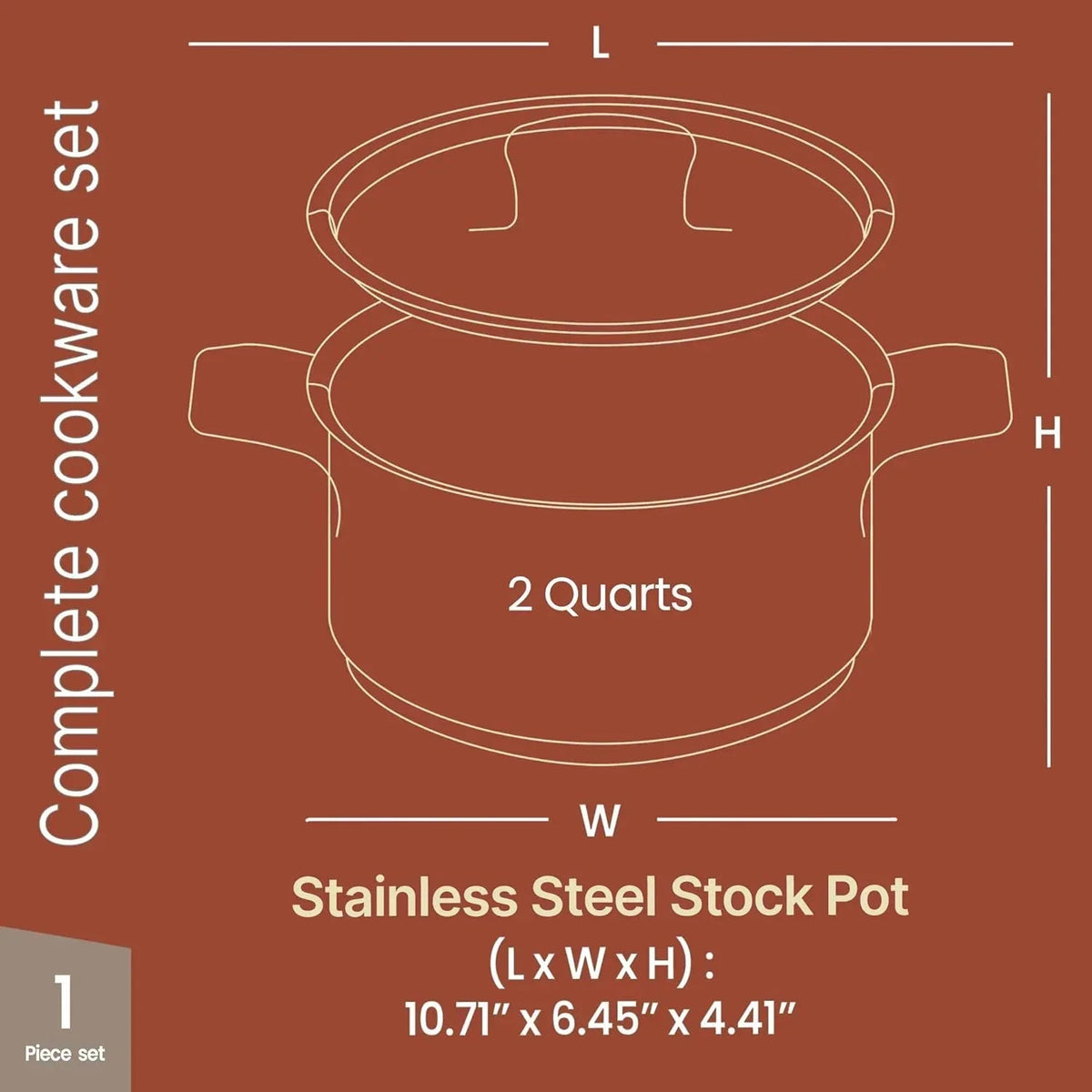 Stockpot – 2 Quart  to 24 Quart – Brushed Stainless Steel – Heavy Duty Induction Pot with Lid and Riveted Handles – For Soup, Seafood, Stock, Canning and for Catering for Large Groups and Events by BAKKEN
