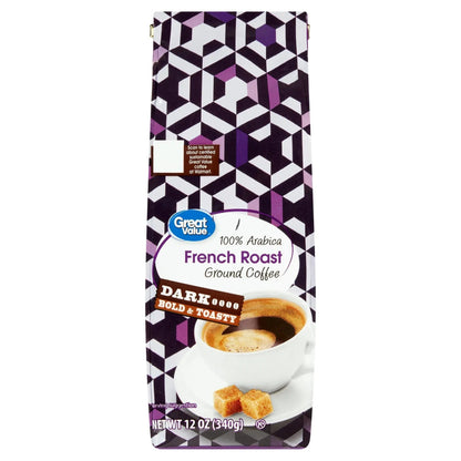 Great Value Donut Shop, 100% Arabica, Medium Roast, Ground Coffee, 12 oz