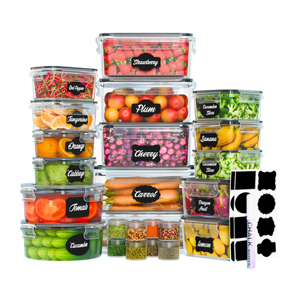 2Pack 1860ml/ 63oz Large Glass Storage Containers with Lids, Meal Prep Food Container Set with Snap Airtight Lid for Baking, Microwave, Oven, Leak Proof, for Freezer, Dishwasher, Grey