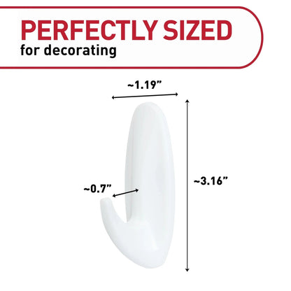 Command Medium Designer Hooks, White, 2 Wall Hooks