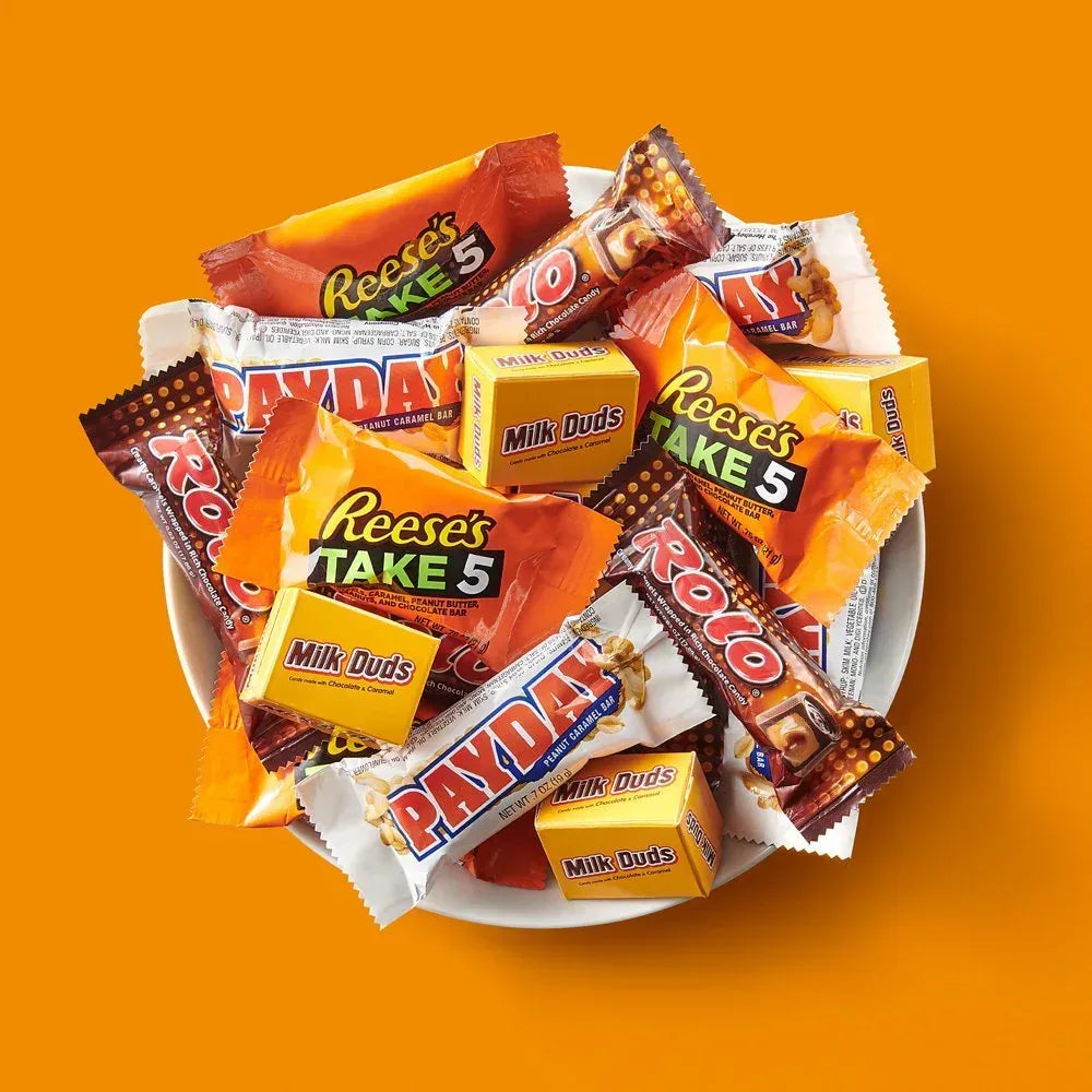 Hershey Assorted Caramel Flavored Snack Size Candy, Party Pack 32.08 Oz