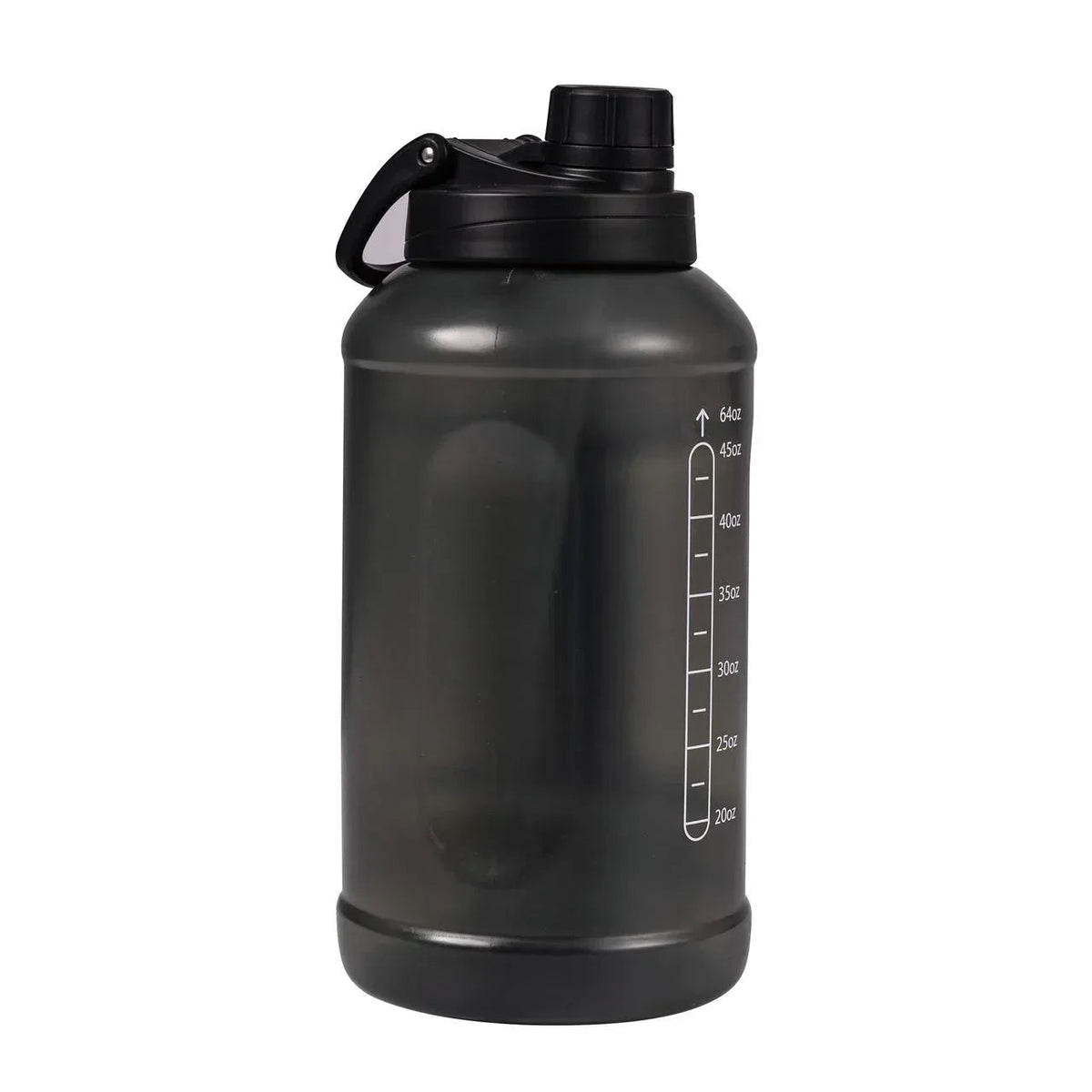 Mainstays 64 Fluid Ounces Water Bottle, Translucent Black, with Straw/ Chug 2 in 1 Lid, Light Weight, Reusable, Plastic