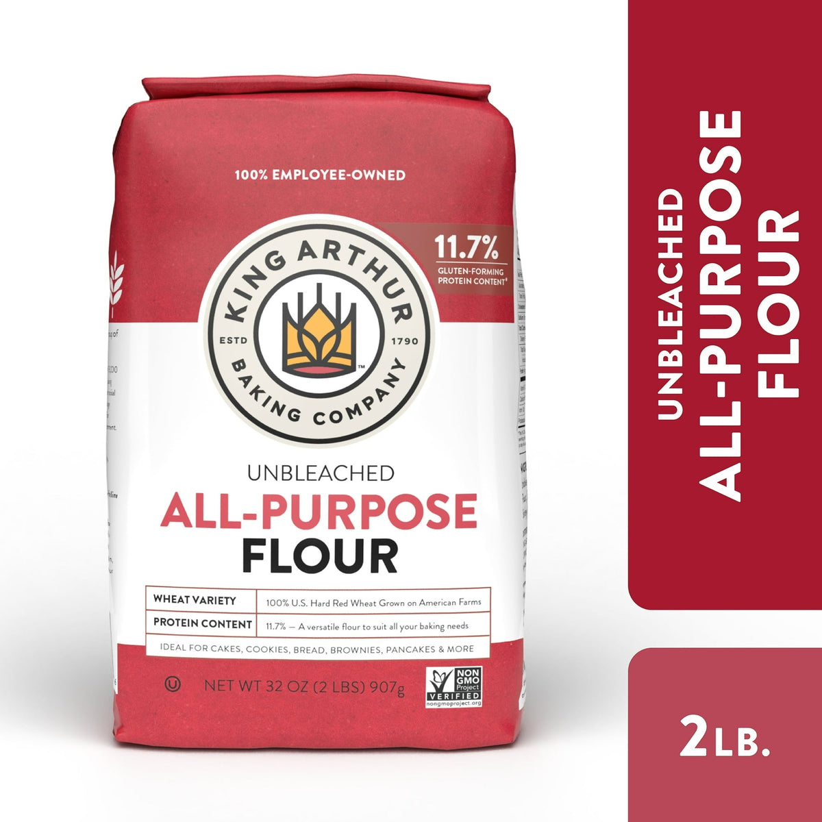 King Arthur Baking Company Non-GMO Project Verified, Certified Kosher Unbleached All Purpose Flour, 5 lb Bag
