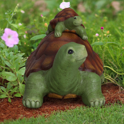 Mainstays Outdoor Turtle and Baby Garden Statuary, 9.25 in L x 6 in W x 6 in H