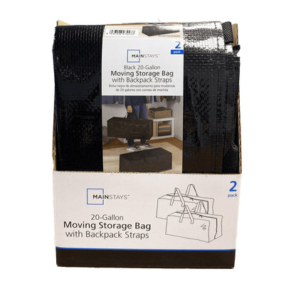 Mainstays Heavy Duty Storage and Moving Bag, Clear, 20 Gallon, 2 Pack