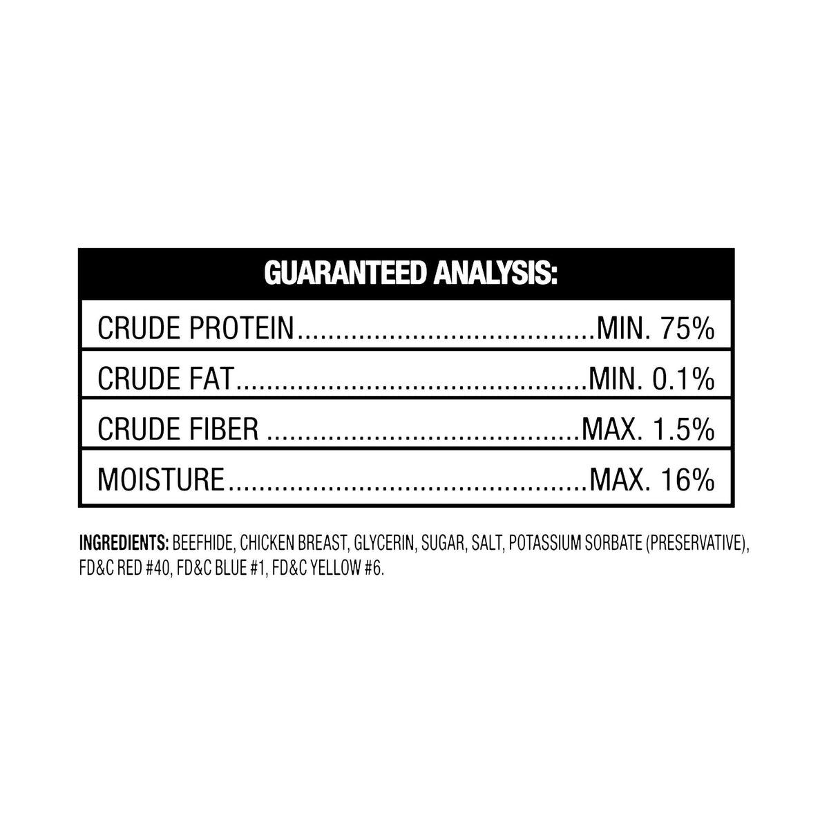 Ol'Roy Rawhide Chicken Sticks, Dog Treats, Chicken Flavor, 5 inch, 50ct Pack