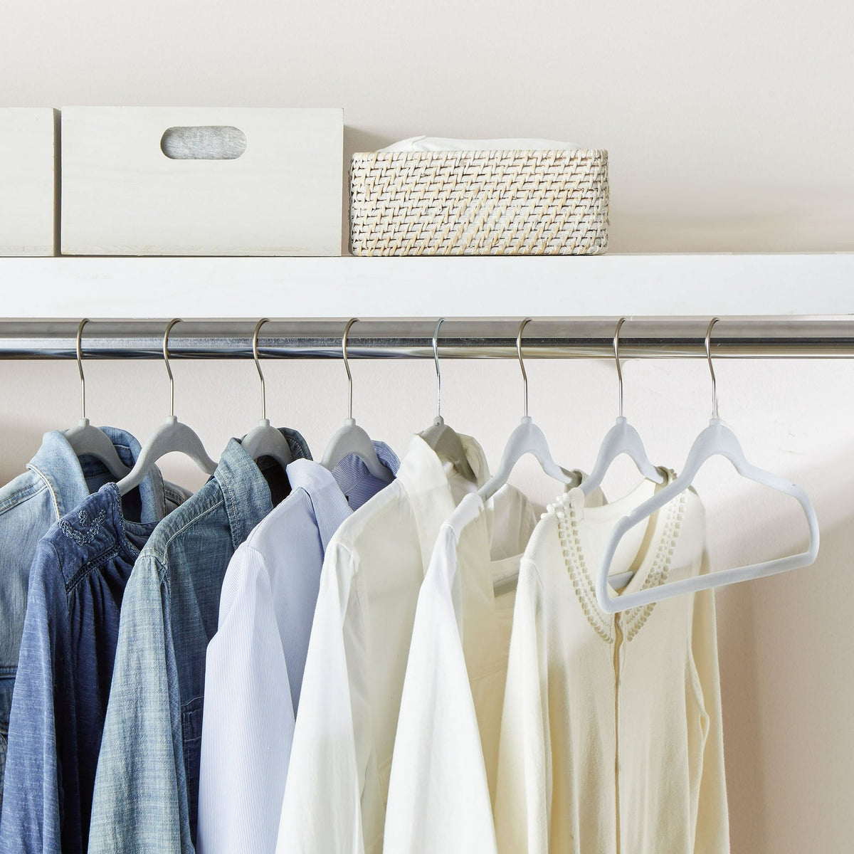 Better Homes & Gardens Velvet Adult Clothing Hangers, Beige, Non-Slip, Space Saving, 30 Count
