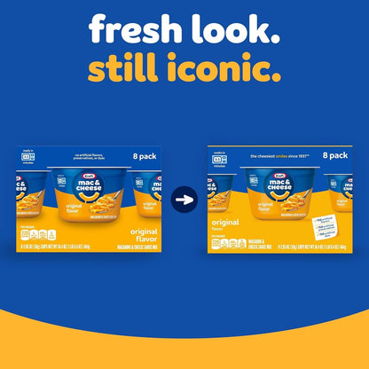 Kraft Original Easy Microwavable Macaroni and Cheese Cups (8 ct Box, 2.05 oz Cups) (Pack of 2)