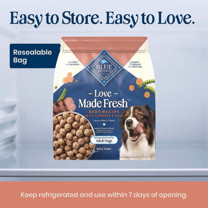 Blue Buffalo Love Made Fresh Dog Food, Refrigerated, Beef Meatball 1.5lb Pouch