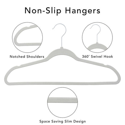Better Homes & Gardens Velvet Adult Clothing Hangers, Beige, Non-Slip, Space Saving, 30 Count