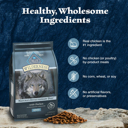Blue Buffalo Wilderness Natural Dry Dog Food Plus Wholesome Grains, Chicken