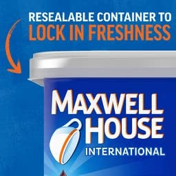 Maxwell House Instant Cafe-Style Beverage Mix, Decaf and Sugar Free, Easy to Prepare, 1 Canister, for Quick Morning Coffee or Afternoon Treat, French Vanilla Cafe, Kosher Dairy, 4.3 oz