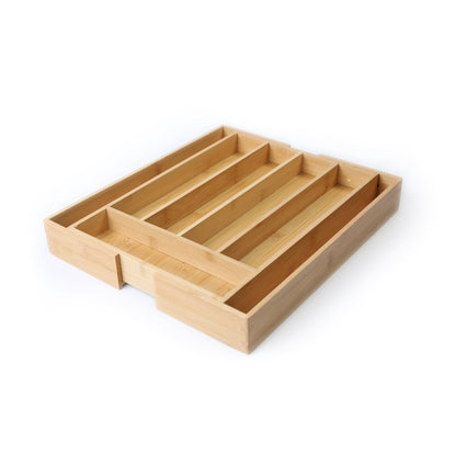 (2 pack) Better Homes & Gardens Natural Bamboo Expandable Silverware Organizer, 13.98 x 10.04-15.35 x 1.97 inches