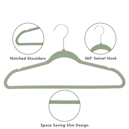 Better Homes & Gardens Velvet Adult Clothing Hangers, Beige, Non-Slip, Space Saving, 30 Count