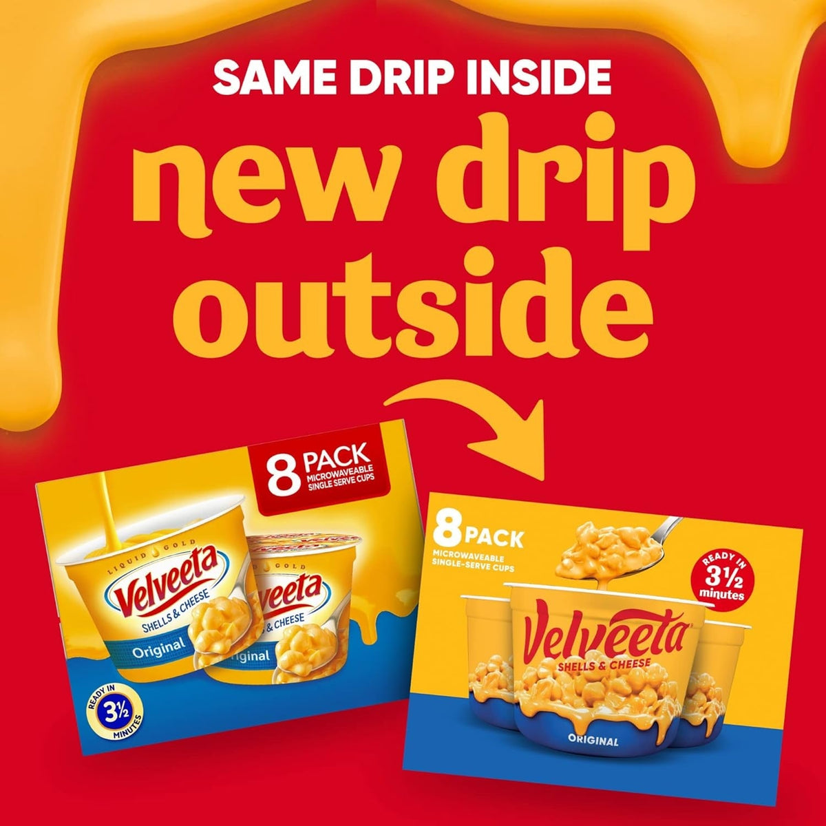 Velveeta Shells and Cheese Mac and Cheese, 8 Cups, for Easy Snacks or Dinner Sides, Original Flavor, 2.39 oz