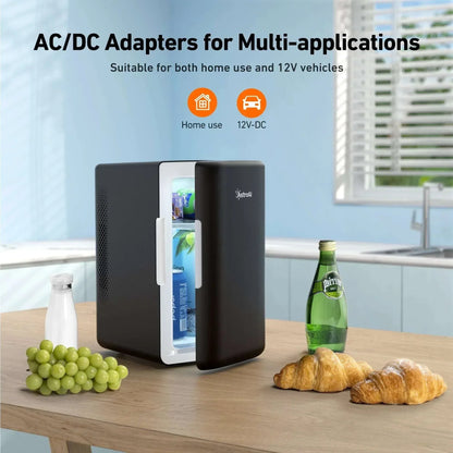 AstroAI Mini Fridge, Compact Refrigerator, Makeup Skincare Fridge 6L 8 Cans Portable Personal Cooler One Door, for Home, Car, Black, for Gifts