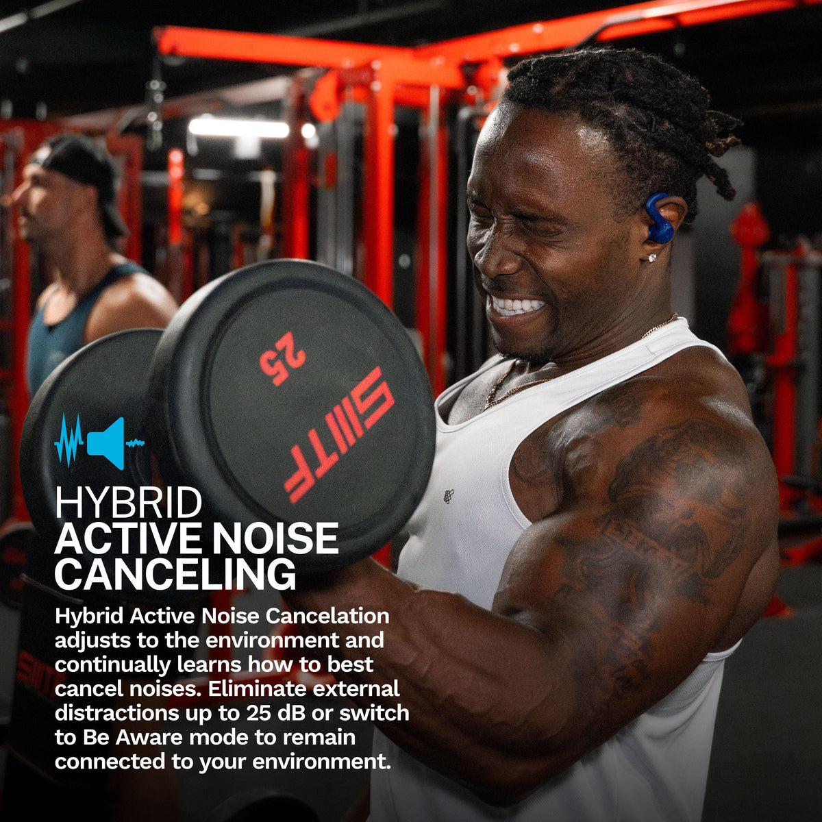 JLab JBuds Sport ANC 4 True Wireless Earbuds, Cobalt, Hybrid ANC, Touch Controls, Multipoint, App Customization